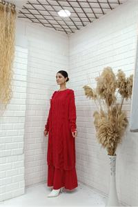 Kadın Bisiklet Yaka Önü Püskül Detaylı Tunik