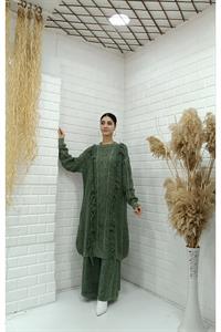 Kadın Bisiklet Yaka Önü Püskül Detaylı Tunik