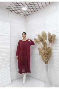 Kadın Bisiklet Yaka Önü ve Etekleri Dantel Detaylı Tunik