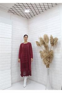 Kadın Bisiklet Yaka Önü ve Etekleri Dantel Detaylı Tunik