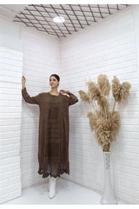 Kadın Bisiklet Yaka Önü ve Etekleri Dantel Detaylı Tunik