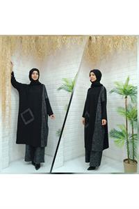 Kadın Bisiklet Yaka Patchwork Tunik