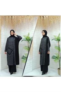 Kadın Bisiklet Yaka Patchwork Tunik