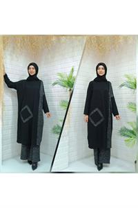 Kadın Bisiklet Yaka Patchwork Tunik