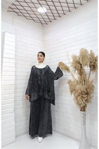 Kadın Bisiklet Yaka Saç Örgülü Torba Cepli Önü Kısa Arkası Uzun Bluz