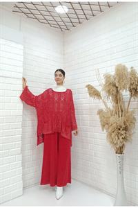 Kadın Bisiklet Yaka Saç Örgülü Torba Cepli Önü Kısa Arkası Uzun Bluz