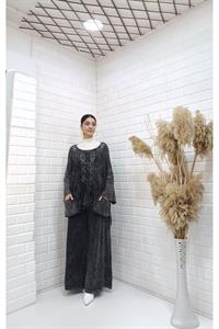 Kadın Bisiklet Yaka Saç Örgülü Torba Cepli Önü Kısa Arkası Uzun Bluz