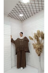 Kadın Bisiklet Yaka Saç Örgülü Torba Cepli Önü Kısa Arkası Uzun Bluz