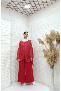 Kadın Bisiklet Yaka Saç Örgülü Torba Cepli Önü Kısa Arkası Uzun Bluz