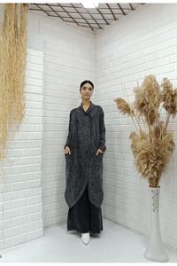 Kadın Çapraz Yaka Önü Kapalı Cepli Tunik