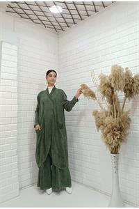 Kadın Çapraz Yaka Önü Kapalı Cepli Tunik