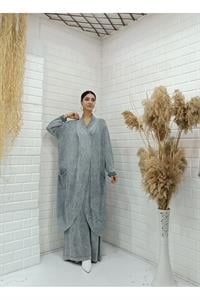 Kadın Çapraz Yaka Önü Kapalı Cepli Tunik