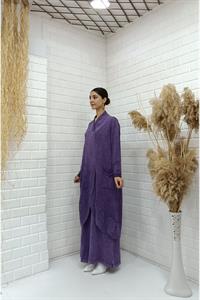 Kadın Çapraz Yaka Önü Kapalı Cepli Tunik