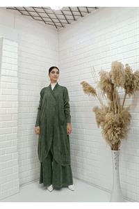 Kadın Çapraz Yaka Önü Kapalı Cepli Tunik