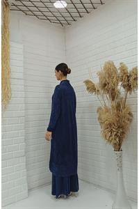 Kadın Çapraz Yaka Önü Kapalı Cepli Tunik