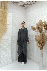 Kadın Çapraz Yaka Önü Kapalı Cepli Tunik