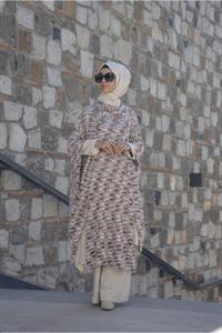 Kadın Degaje Yaka Asimetrik Kesim Yarasa Kol Panço