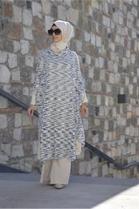 Kadın Degaje Yaka Asimetrik Kesim Yarasa Kol Panço