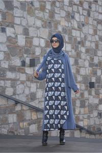 Kadın Degaje Yaka Atlı Ferace