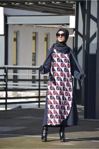 Kadın Degaje Yaka Atlı Ferace