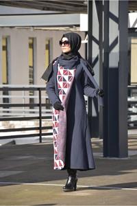 Kadın Degaje Yaka Atlı Ferace