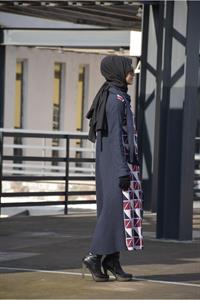 Kadın Degaje Yaka Atlı Ferace