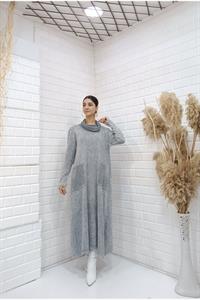 Kadın Degaje Yaka Cepli Elbise