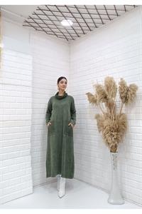 Kadın Degaje Yaka Cepli Elbise