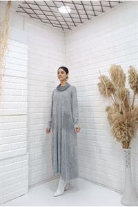 Kadın Degaje Yaka Cepli Elbise