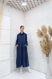 Kadın Degaje Yaka Cepli Elbise