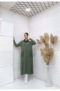 Kadın Degaje Yaka Cepli Elbise