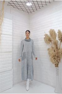 Kadın Degaje Yaka Cepli Elbise