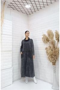 Kadın Degaje Yaka Cepli Elbise