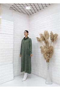 Kadın Degaje Yaka Cepli Elbise