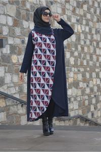 Kadın Degaje Yaka Düğmeli Ferace