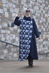 Kadın Degaje Yaka Düğmeli Ferace