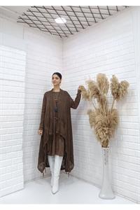 Kadın Etekleri Dantel ve İp Detaylı Cepli Hırka