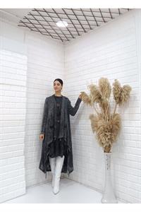 Kadın Etekleri Dantel ve İp Detaylı Cepli Hırka