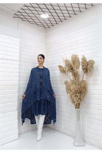 Kadın Etekleri Dantel ve İp Detaylı Cepli Hırka