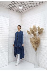 Kadın Etekleri Dantel ve İp Detaylı Cepli Hırka