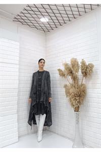 Kadın Etekleri Dantel ve İp Detaylı Cepli Hırka