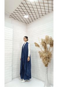 Kadın Etekleri ve Boyunu İp Detaylı Yelek