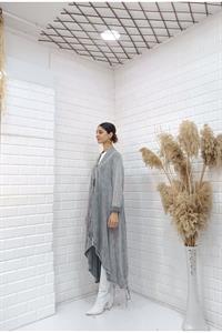 Kadın Etekleri ve kolları İp Detaylı Hırka