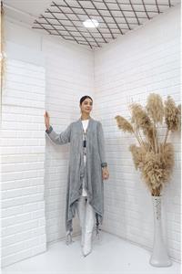 Kadın Etekleri ve kolları İp Detaylı Hırka