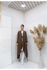 Kadın Etekleri ve kolları İp Detaylı Hırka