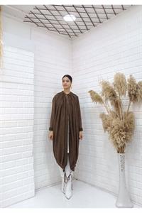 Kadın Etekleri ve kolları İp Detaylı Hırka