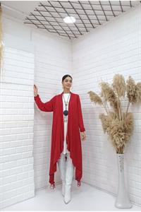 Kadın Etekleri ve kolları İp Detaylı Hırka