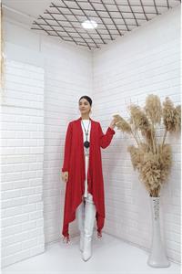 Kadın Etekleri ve kolları İp Detaylı Hırka