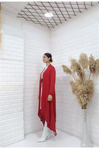 Kadın Etekleri ve kolları İp Detaylı Hırka