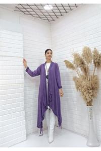 Kadın Etekleri ve kolları İp Detaylı Hırka